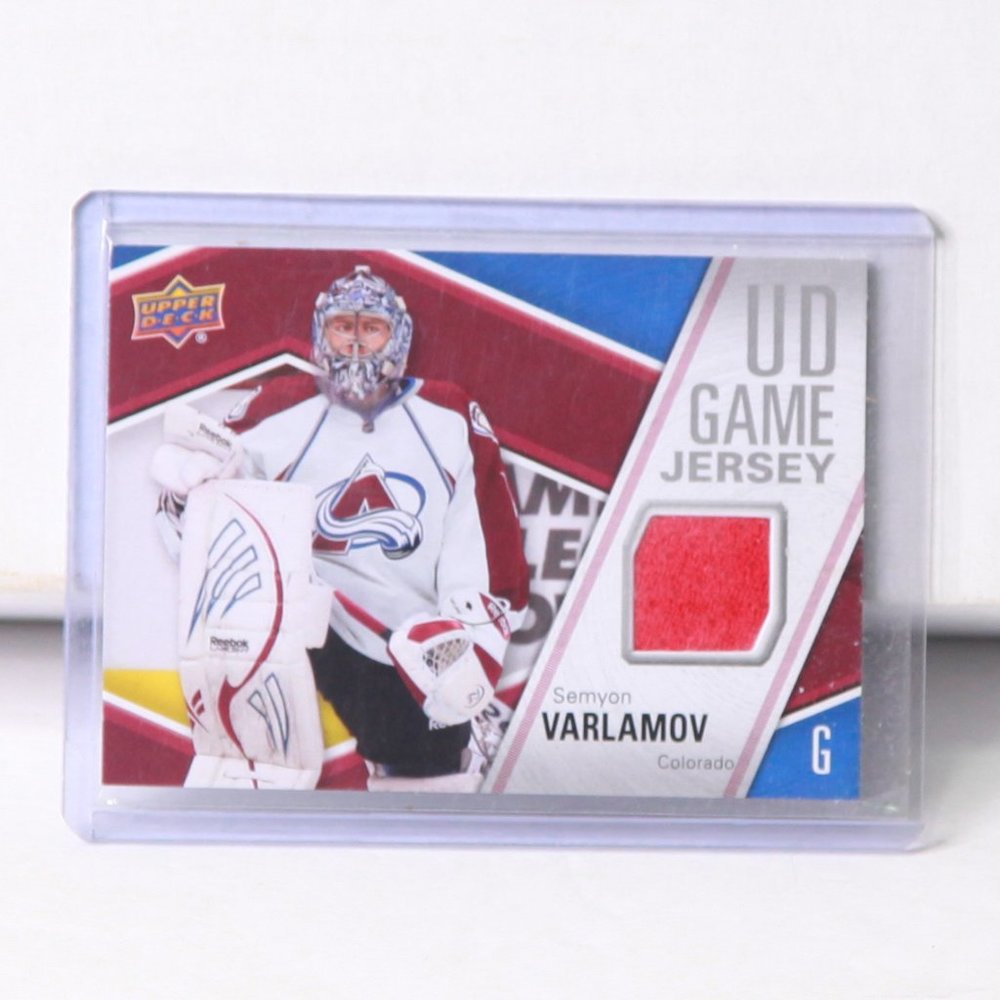 Semyon Varlamov UD Game-Used Jersey Hockey Card Colorado Avalanche 2011/12